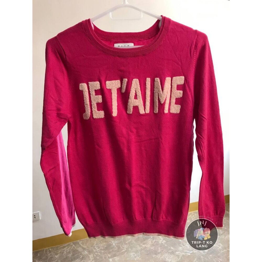 Elle Jet'Aime Pink Cotton/Nylon Sweater Shirt M